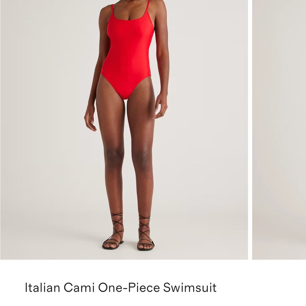 Quince cami Vibrant Red One-Piece Swimsuit